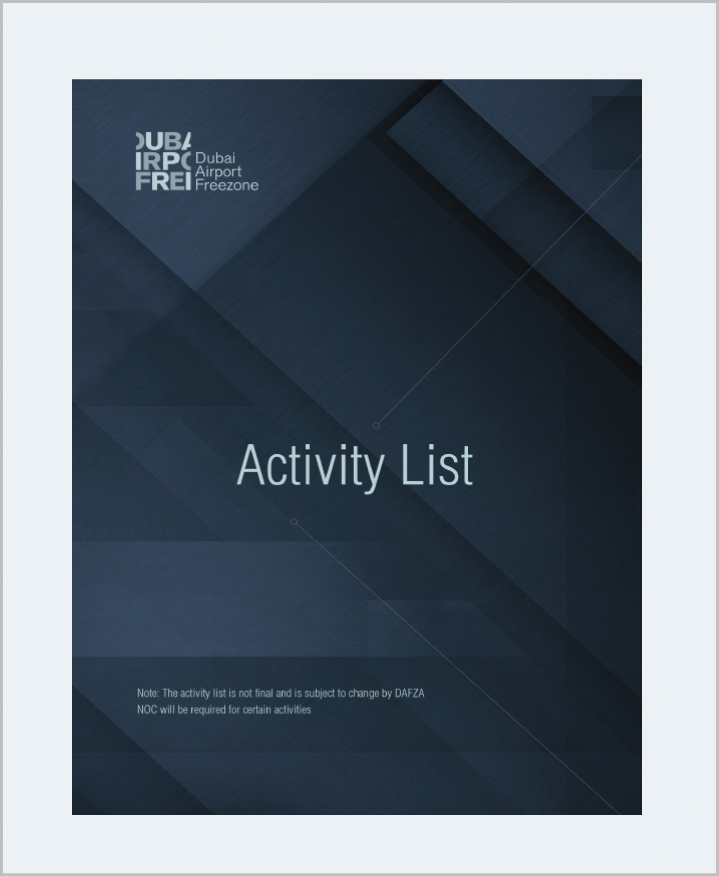 Cover Image Activity List DAFZA