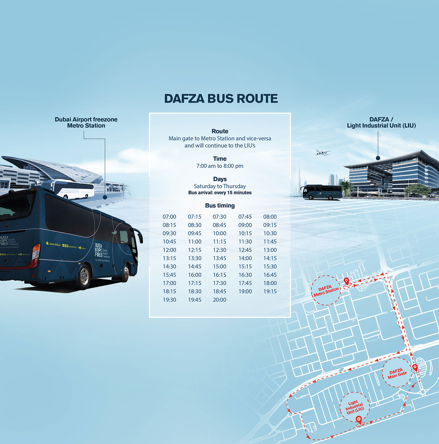 DAFZA Bus Route Chart