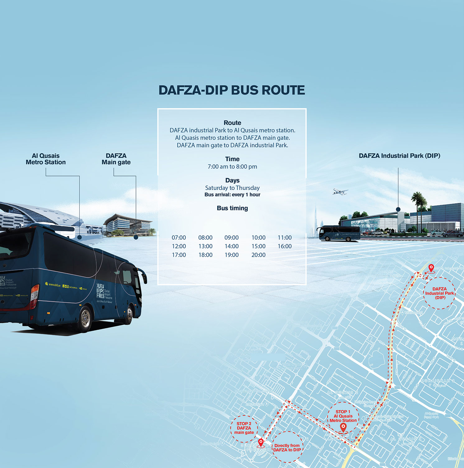DAFZA to DIP Bus Route